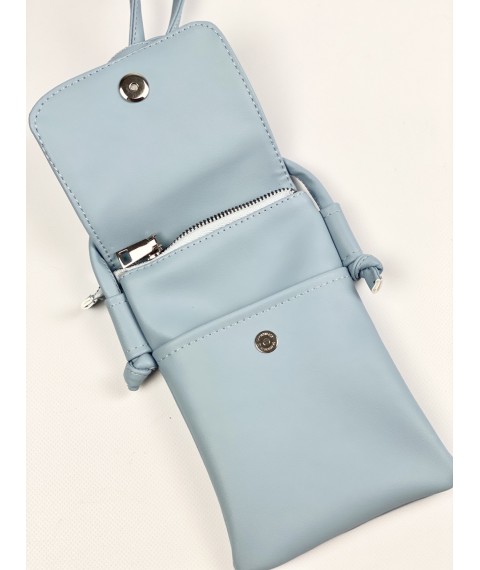 Damen Clutch Tasche für Telefon mit einem Schloss an einem langen verstellbaren Griff blau