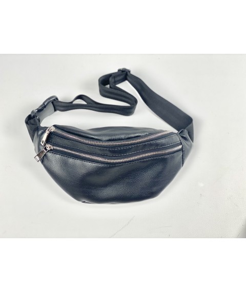 Damen-G?rteltasche mit drei F?chern urbane Mitteltasche aus Kunstleder schwarz matt 12PSx1