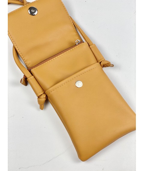 Damen Clutch Bag für Telefon mit Schloss an einem langen verstellbaren Griff gelb