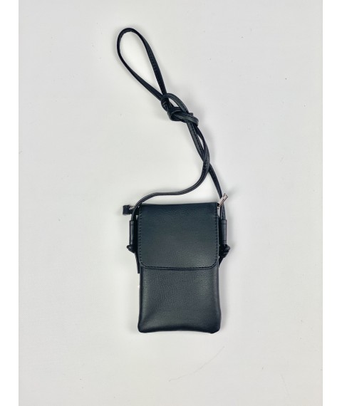 Damen Clutch Tasche für Telefon mit Schloss an einem langen verstellbaren Griff schwarz