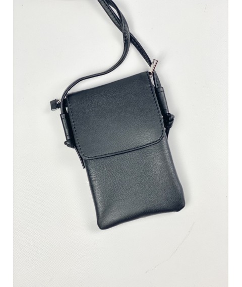 Damen Clutch Tasche für Telefon mit Schloss an einem langen verstellbaren Griff schwarz