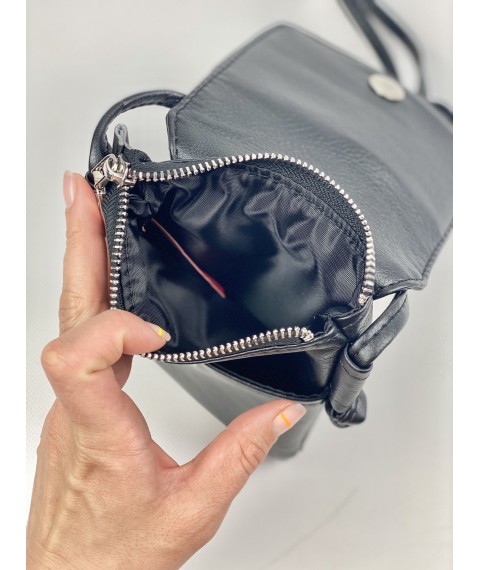 Damen Clutch Tasche für Telefon mit Schloss an einem langen verstellbaren Griff schwarz