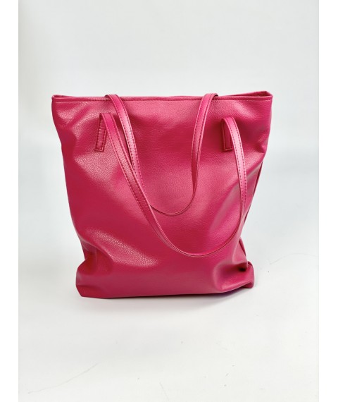 Малиновая сумка-шоппер на молнии женская из экокожи SP2x18