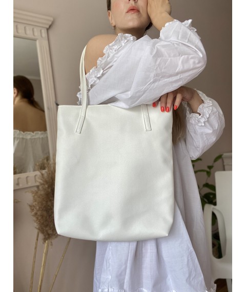 Women's bag white eco-leather SP2x19