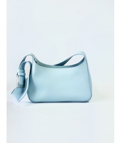 Small blue women's bag made of eco-leather