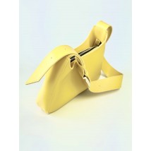 Yellow rectangular eco-leather baguette bag for women