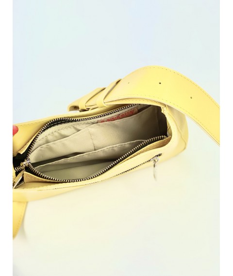 Women's Yellow Eco Leather Messenger Bag SMx8