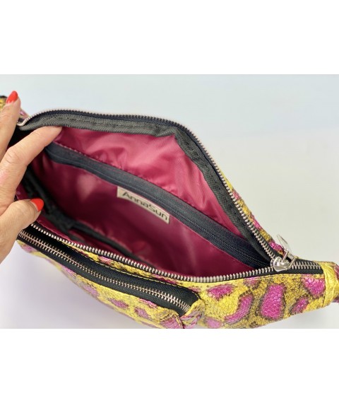 Belt bag banana women's medium urban waterproof eco-leather purple