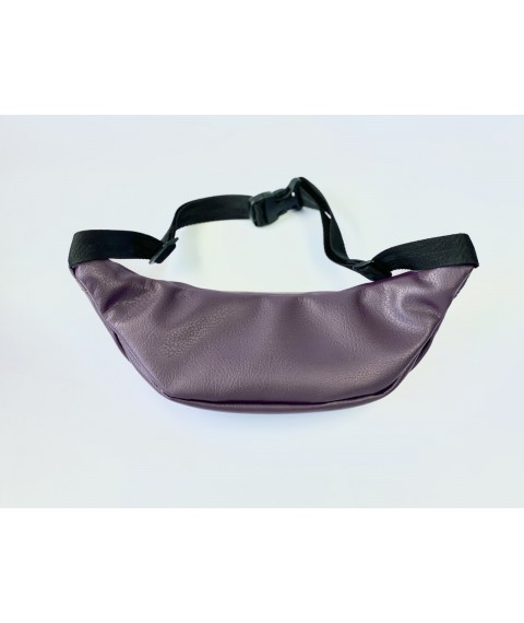 Women's purple belt bag made of textured eco-leather