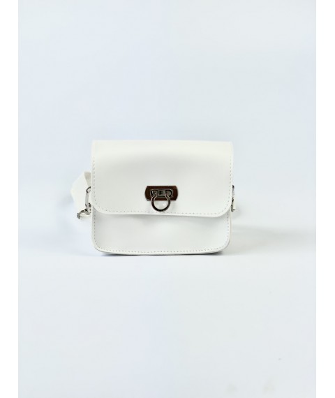 White mini bag for women made of eco-leather FUx7