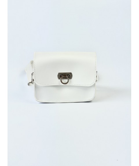 White mini bag for women made of eco-leather FUx7