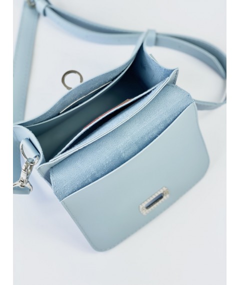 Kleine Damentasche aus Kunstleder blau am Schultergurt FUx5
