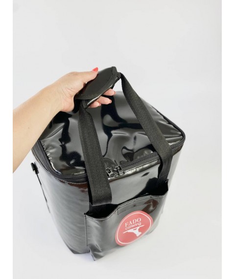 THERMO BAG FOR CATERING FOOD DELIVERY BLACK WITH LOGO