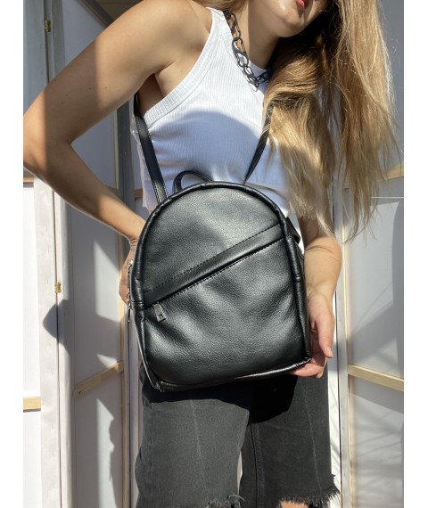 Черный рюкзак-сумка женский экокожа RM1x22
