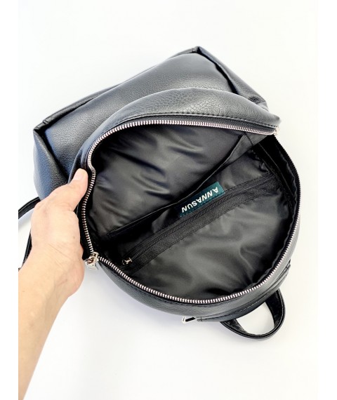 Black backpack-bag female eco-leather RM1x22