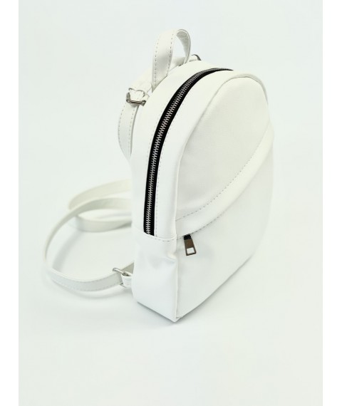 Backpack-bag white for women made of eco-leather RM1x5