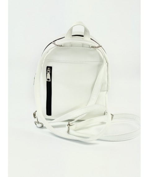 Backpack-bag white for women made of eco-leather RM1x5