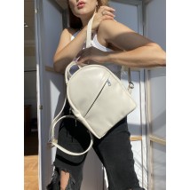 Рюкзак-сумка  женский маленький городской из экокожи молочный  RM1x30