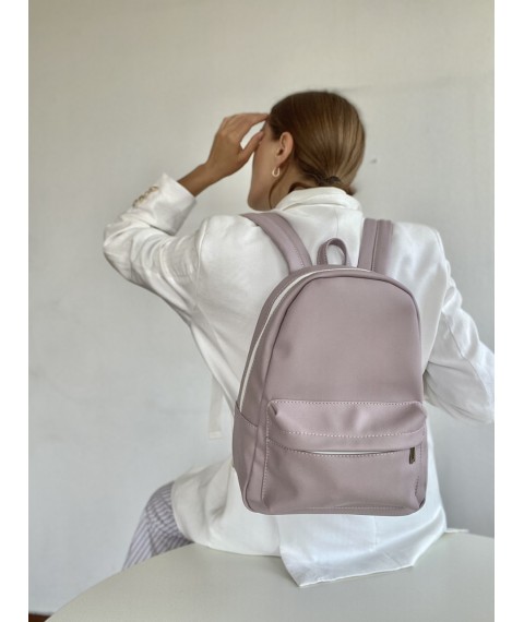 Classic women's backpack made of eco-leather lilac M2x17