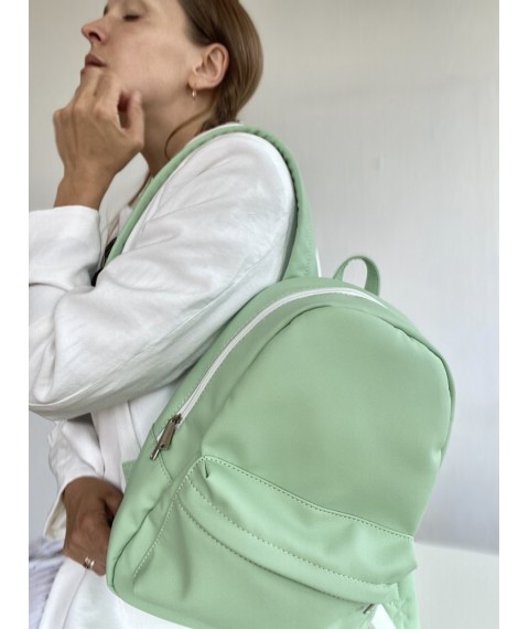 Women's backpack classic orthopedic made of eco-leather mint M2