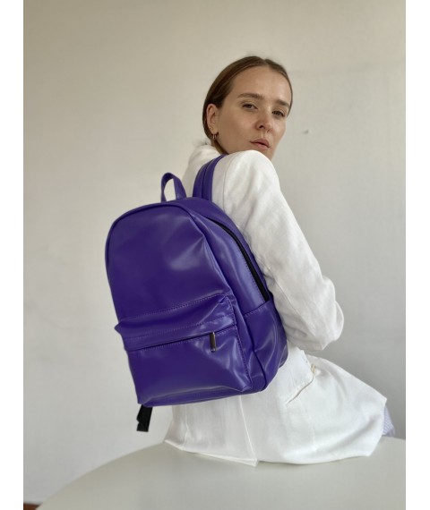 Женский рюкзак классический ортопедический из экокожи фиолетовый M2x9