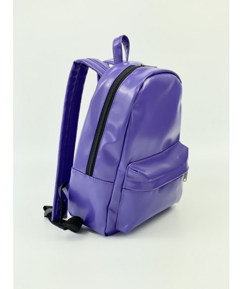Women's backpack classic orthopedic made of eco-leather purple M2