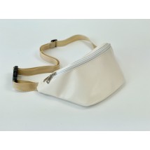 Urban men's belt bag dairy beige made of eco-leather