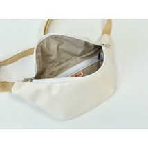 City women's belt bag made of eco-leather beige-milky