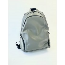 Рюкзак серый женский городской с ортопедической спинкой из экокожи  "Пегас M9"