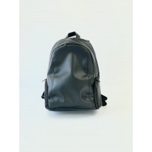 Large black men's backpack with an orthopedic back made of eco-leather "Pegasus M9"