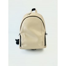 Large beige men's backpack with an orthopedic back made of eco-leather "Pegasus M9"
