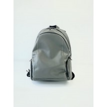 Graphite gray men's city backpack with an orthopedic back made of eco-leather "Pegasus M9"