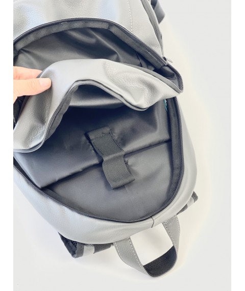 Graphitgrauer City-Rucksack für Herren mit orthopädischem Rücken aus Kunstleder „Pegasus M9“