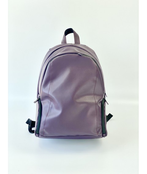 Фиолетовый мужской рюкзак городской с ортопедической спинкой из экокожи  "Пегас M9"
