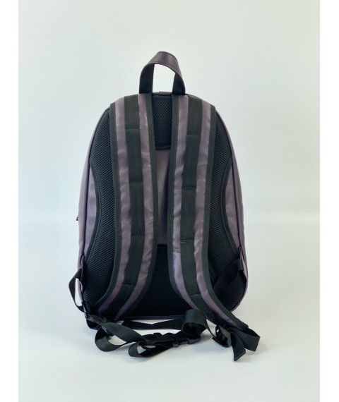 Фиолетовый мужской рюкзак городской с ортопедической спинкой из экокожи  "Пегас M9"