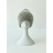 Women's gray angora hat with fleece lining "Veritate ND"