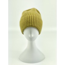 Olive women's angora hat