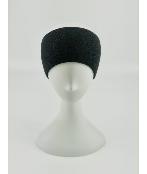 Black angora headband for women