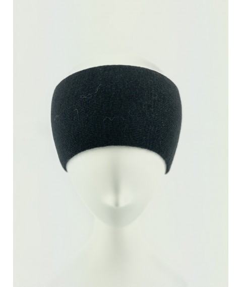 Black angora headband for women