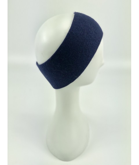 Blue angora headband for women