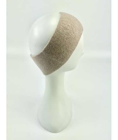 Beige angora headband for women
