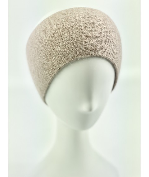 Beige angora headband for women