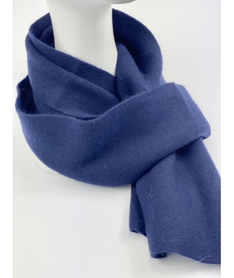 Ангоровый классический женский синий шарф
