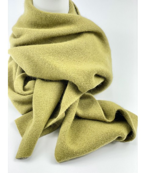 Angora classic women's olive scarf