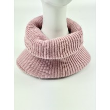 Теплый шарф-баф женский розовый из ангоры