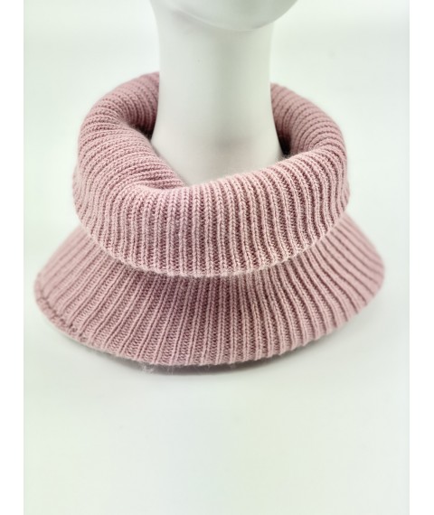 Warm scarf-buff for women pink from angora