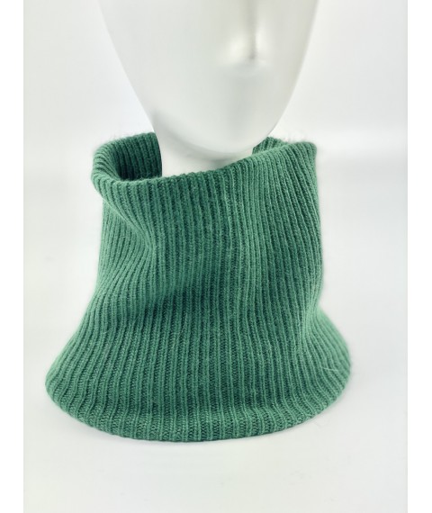 Теплый шарф-баф женский зеленый из ангоры