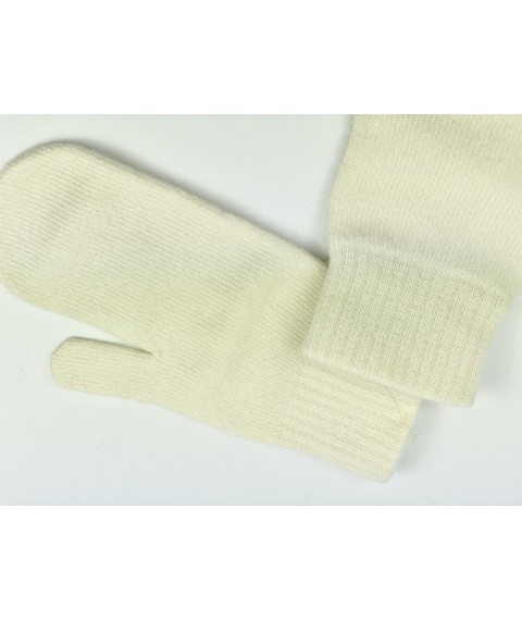 Women's angora mittens knitted milk single layer