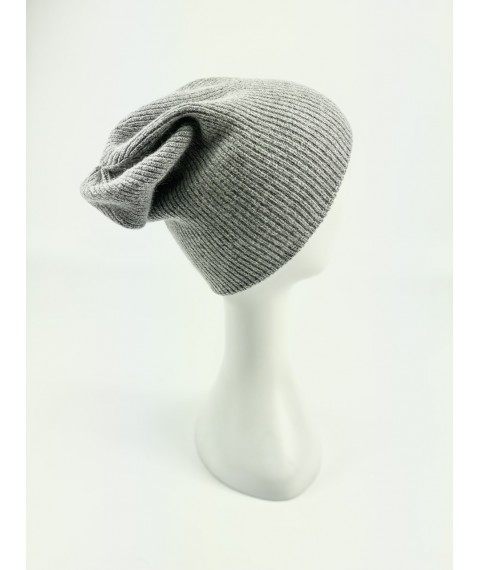 Men's soft angora hat without collar stylish gray