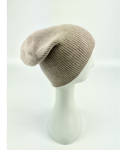 Men's soft angora hat without collar stylish beige